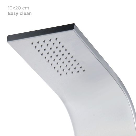 Stainless steel shower column in silver, 20 x 45 x 140 cm | Lusso Spa