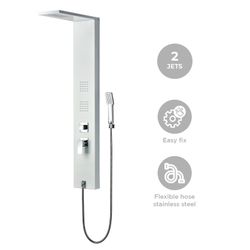 Coluna de duche em aço inox prateado, 20 x 50 x 130 cm | Lusso Calma