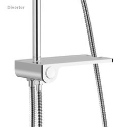 Stainless steel shower column in silver, 2.2 x 35.5 x 96.5 cm | Chillout Bay