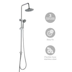 Brusesøjle i rustfrit stål i sølv, 2,2 x 35,5 x 96,5 cm | Chillout Cascade