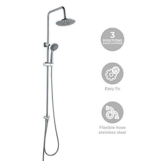 Brusesøjle i rustfrit stål i sølv, 2,2 x 35,5 x 96,5 cm | Chillout Cascade