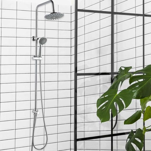 Brusesøjle i rustfrit stål i sølv, 2,2 x 35,5 x 96,5 cm | Chillout Cascade