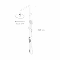 Roestvrijstalen douchezuil in zilver, 2,2 x 35,5 x 96,5 cm | Chillout-vallei