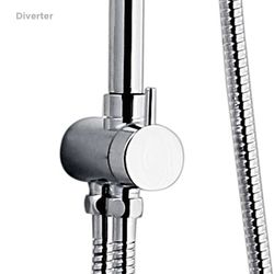 Stainless steel shower column in silver, 2.2 x 35.5 x 96.5 cm | Chillout Valley