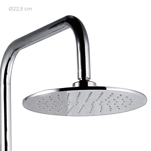 Roestvrijstalen douchezuil in zilver, 2,2 x 35,5 x 96,5 cm | Chillout-vallei