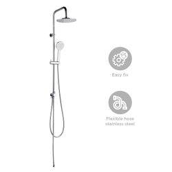 Roestvrijstalen douchezuil in zilver, 2,2 x 35,5 x 96,5 cm | Chillout-vallei