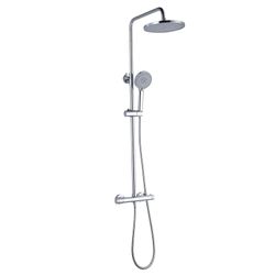 Colonne de douche en acier inoxydable argenté, 2,4 x 34 x 83/119 cm | Rivière relaxante