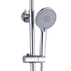 Colonne de douche en acier inoxydable argenté, 2,4 x 34 x 83/119 cm | Rivière relaxante