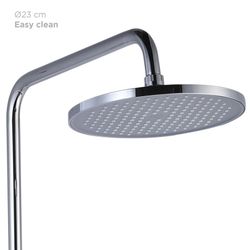 Colonne de douche en acier inoxydable argenté, 2,4 x 34 x 83/119 cm | Rivière relaxante