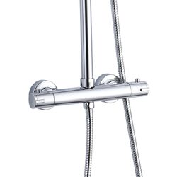 Colonne de douche en acier inoxydable argenté, 2,4 x 34 x 83/119 cm | Rivière relaxante
