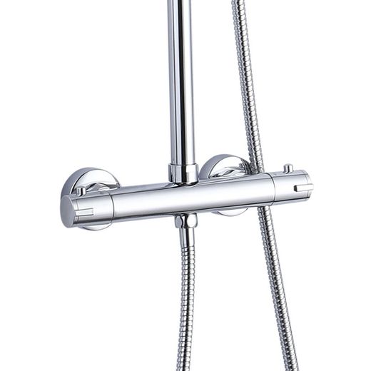 Colonne de douche en acier inoxydable argenté, 2,4 x 34 x 83/119 cm | Rivière relaxante