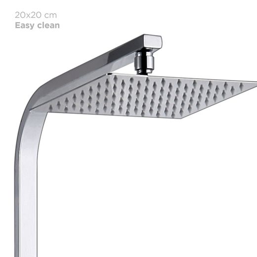 Brusesøjle i rustfrit stål i sølv, 2,5 x 33 x 101,5 cm | Chillout Ocean