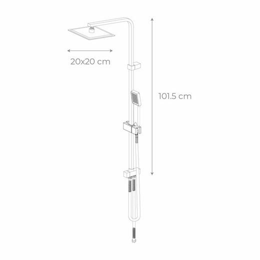 Brusesøjle i rustfrit stål i sølv, 2,5 x 33 x 101,5 cm | Chillout Ocean