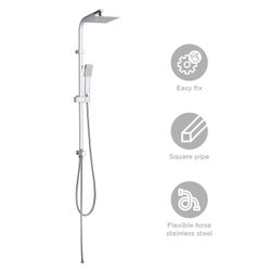 Brusesøjle i rustfrit stål i sølv, 2,5 x 33 x 101,5 cm | Chillout Ocean