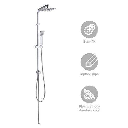 Brusesøjle i rustfrit stål i sølv, 2,5 x 33 x 101,5 cm | Chillout Ocean