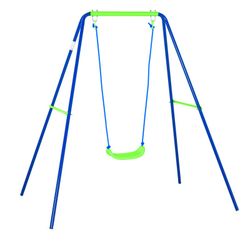 Baloiço infantil de metal azul e verde, 142 x 142 x 180 cm | balanço