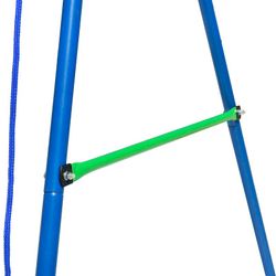 Kinderschaukel aus Metall in Blau und Grün, 142 x 142 x 180 cm | schwingen