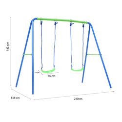 Children's metal swing in blue and green, 220 x 138 x 182 cm | swing