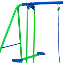 Children's metal swing in green and blue, 220 x 140 x 182 cm | swing