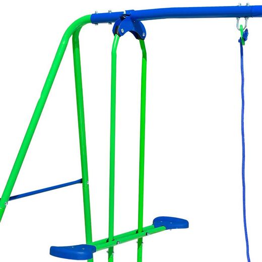 Children's metal swing in green and blue, 220 x 140 x 182 cm | swing