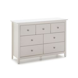 Pine chest of drawers in white, 110 x 40 x 80 cm | Berna