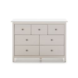 Pine chest of drawers in white, 110 x 40 x 80 cm | Berna