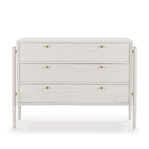 White Wood Chest of Drawers, 125x45x90cm