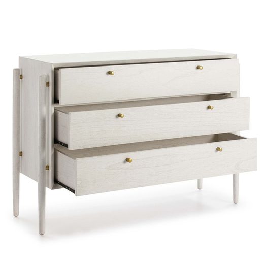 White Wood Chest of Drawers, 125x45x90cm