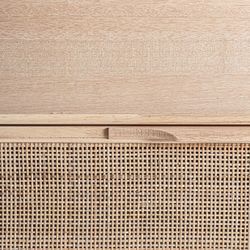 Ladekast van essenhout en rotan in naturel, 90 x 39 x 80 cm | Weurtz