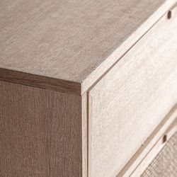 Cômoda em madeira de freixo e rattan em cor natural, 90 x 39 x 80 cm | Weurtz