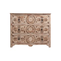 Cómoda de madera de mango y DM 110x45x85 cm