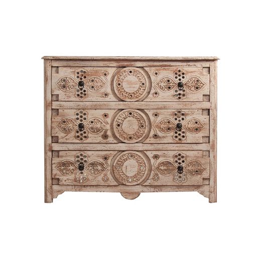 Cómoda de madera de mango y DM 110x45x85 cm