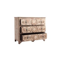 Cómoda de madera de mango y DM 110x45x85 cm