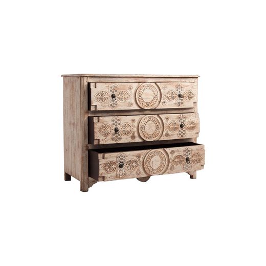 Cómoda de madera de mango y DM 110x45x85 cm