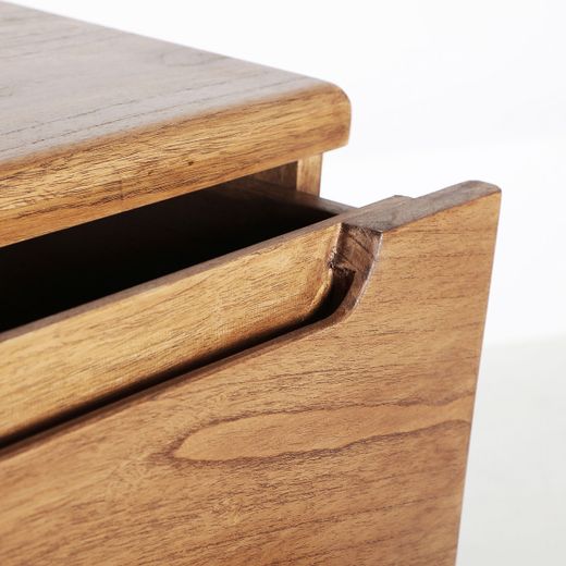 Cómoda de madera de mindi en color natural, 100 x 43 x 86 cm | Slough