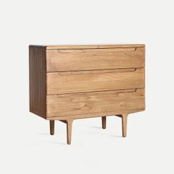 Cómoda de madera de mindi en color natural, 100 x 43 x 86 cm | Slough