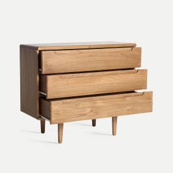 Cómoda de madera de mindi en color natural, 100 x 43 x 86 cm | Slough