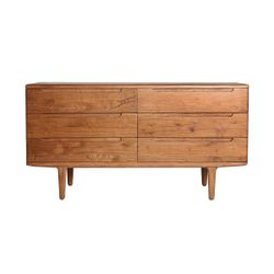 Cómoda de madera de mindi en color natural, 150 x 45 x 79 cm | Slough