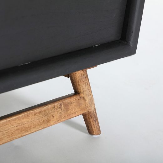 Commode en bois de mindi noir et naturel, 90 x 40 x 86 cm | Thiers