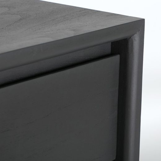 Commode en bois de mindi noir et naturel, 90 x 40 x 86 cm | Thiers