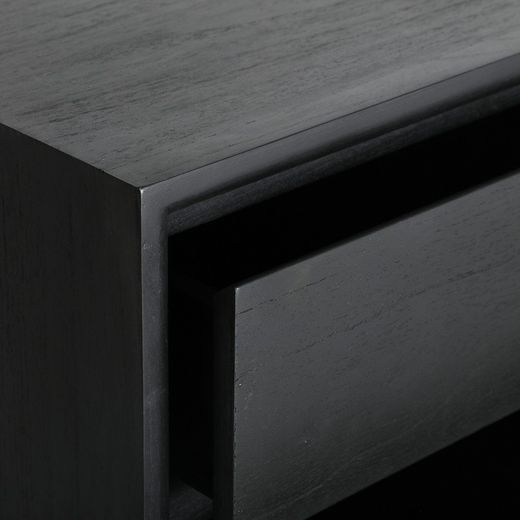 Commode en bois de mindi noir et naturel, 90 x 40 x 86 cm | Thiers