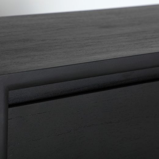 Commode en bois de mindi noir et naturel, 90 x 40 x 86 cm | Thiers