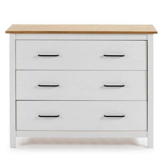 White pinewood chest of drawers, 100 x 40 x 80 cm | Miranda