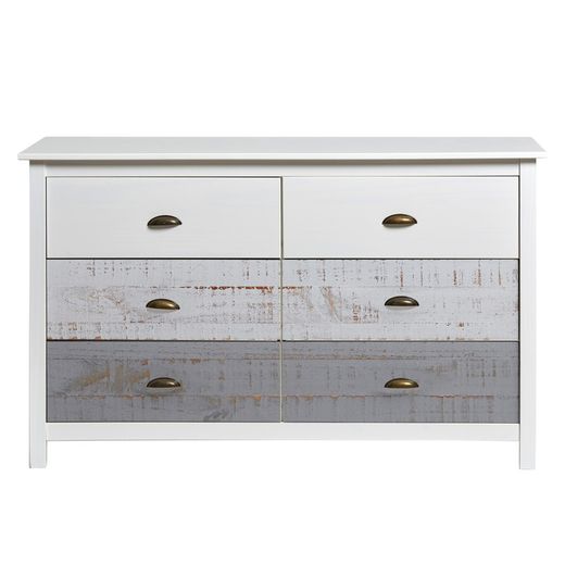 Chambre à coucher avec tête de lit, 2 tables de chevet et commode | romantique