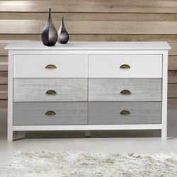 Chambre à coucher avec tête de lit, 2 tables de chevet et commode | romantique