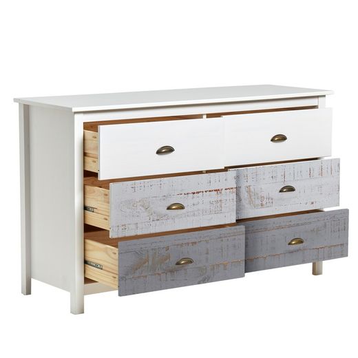 Chambre à coucher avec tête de lit, 2 tables de chevet et commode | romantique