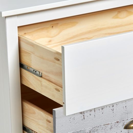 Chambre à coucher avec tête de lit, 2 tables de chevet et commode | romantique