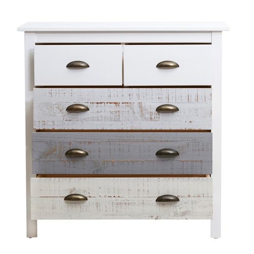Conjunto de Dormitorio, cabecero, 2 mesitas de 2 cajones y cómoda | Colección Romántica
