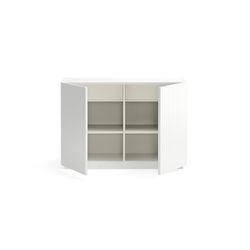White and cream wooden chest of drawers, 100.2 x 48 x 70 cm | Doric