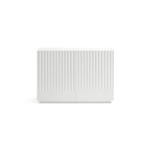 White and cream wooden chest of drawers, 100.2 x 48 x 70 cm | Doric